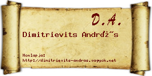 Dimitrievits András névjegykártya