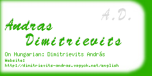 andras dimitrievits business card