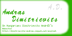 andras dimitrievits business card